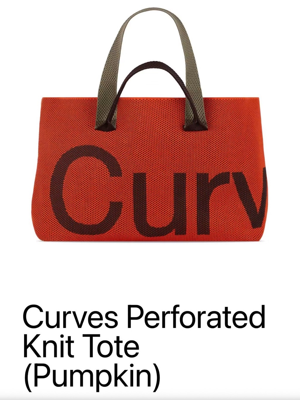 Perforated Curves Knit Tote in Pumpkin Orange